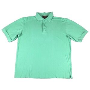 Woodland Trail Polo Shirt Mens XLT Green 100% Cotton Big & Tall Casual Knit